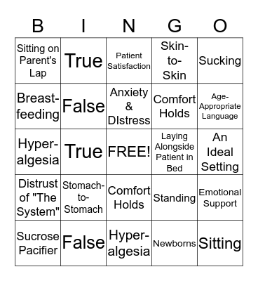 Comfort Holds Bingo Card