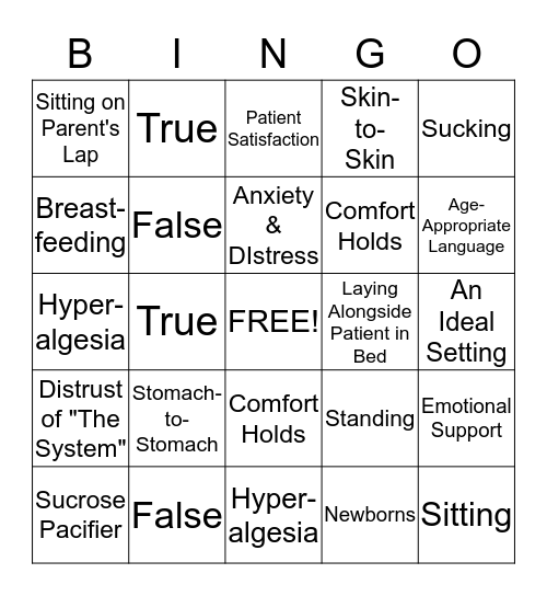 Comfort Holds Bingo Card