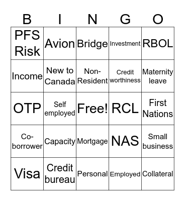 CAC Bingo Card