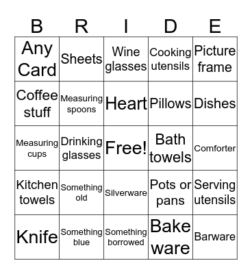 Gift Bingo Card