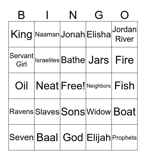 Prophet Bingo Card