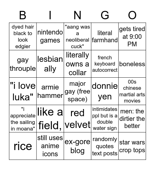 ace @zenyiatta bingo Card