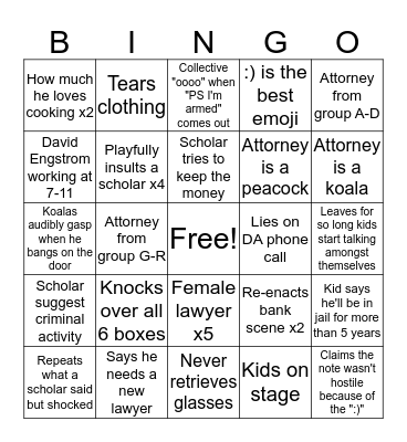 Normgo Bingo Card