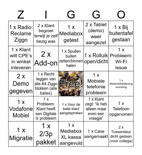 Bingoot bij de Ziggoot Bingo Card