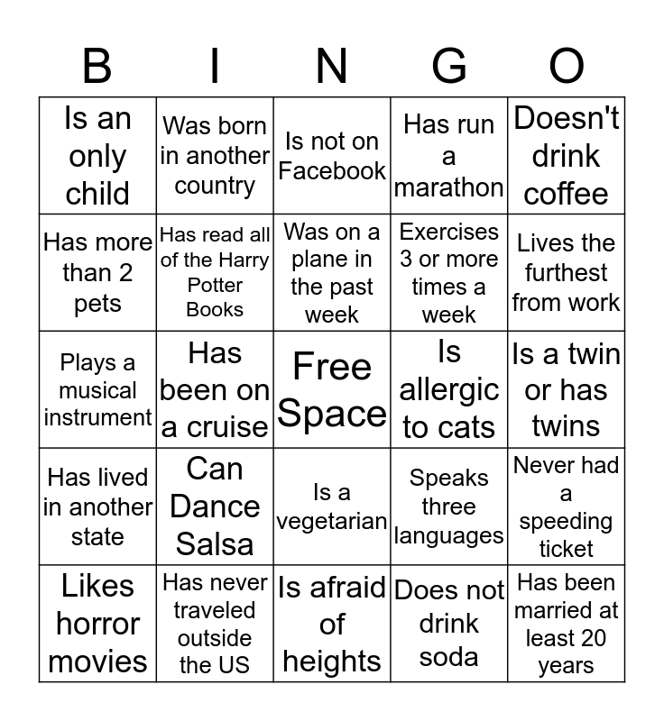 youth ministry get to know you bingo