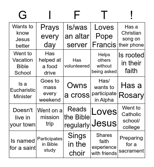 Find someone who.... Bingo Card