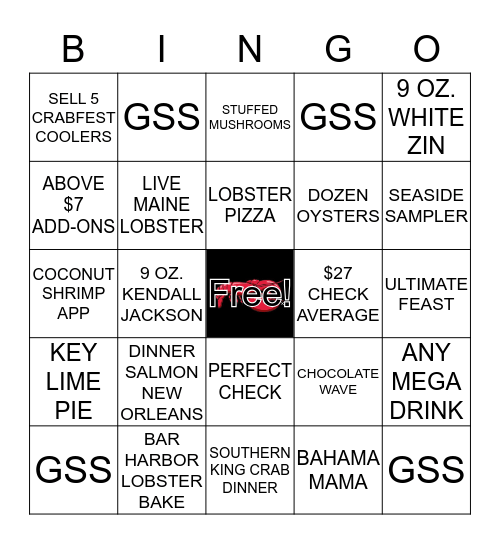 LOBSTA BINGO Card