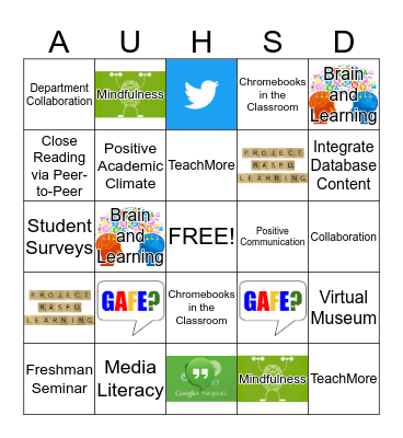 Summer Institute 2017 Bingo Card