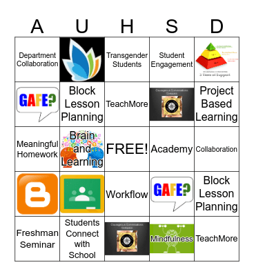 Summer Institute Bingo Card