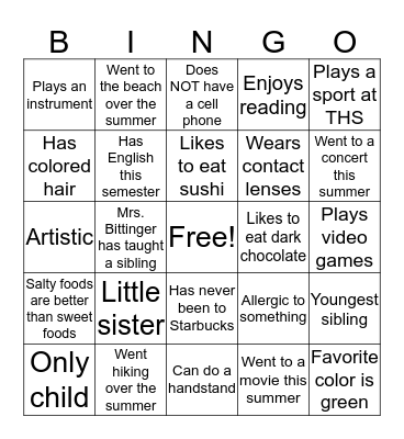 Who Dat? Bingo Card