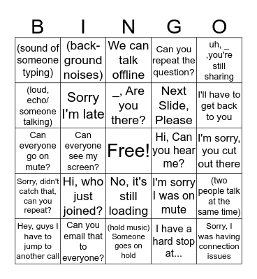 Conference Bingo Card