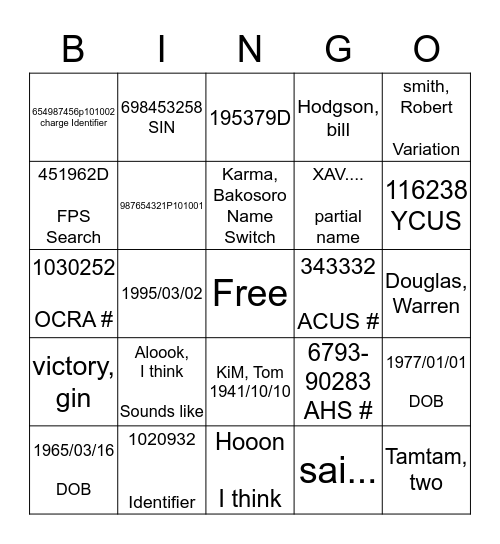 Search and you shall find Bingo Card