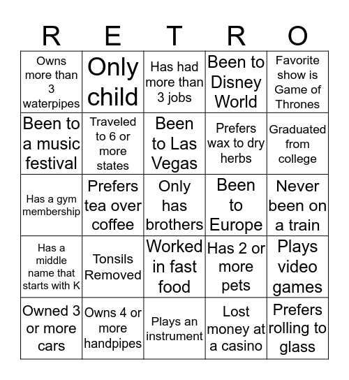 Get to know your co-workers! Bingo Card