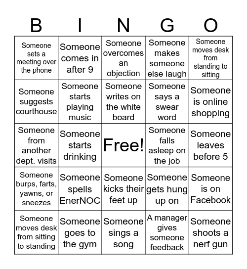 EnerNOC Bingo Card