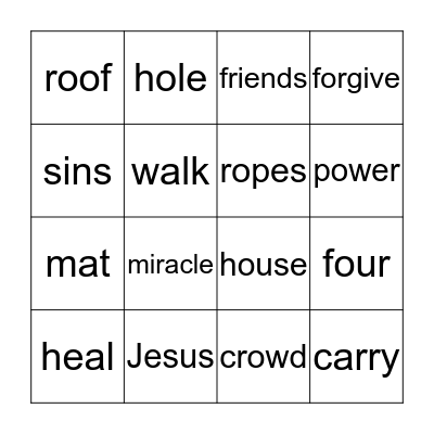 Bible Bingo Card