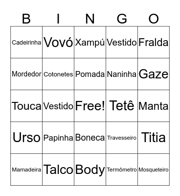 Bingo Picnic da Olívia Bingo Card