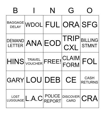MC ASSIST BINGO Card