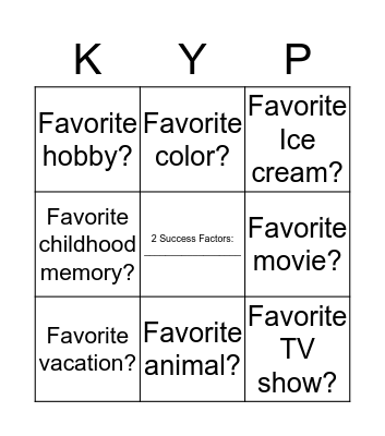 Getting to Know Your Peers Bingo Card