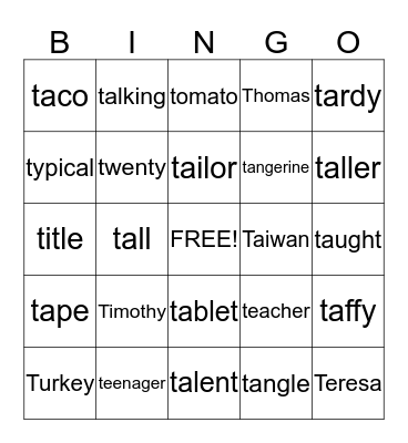 /t/ Initial Position Bingo Card