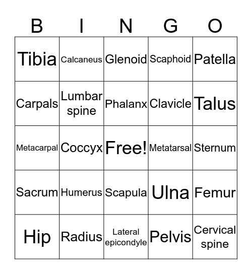 JCO Bingo Card