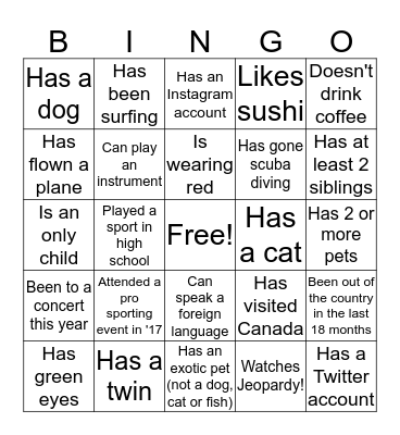 Regional Sales Meeting BINGO Card