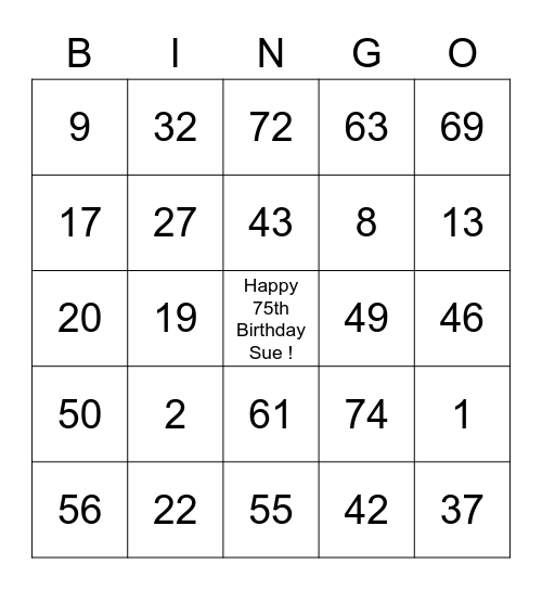 BINGO Card