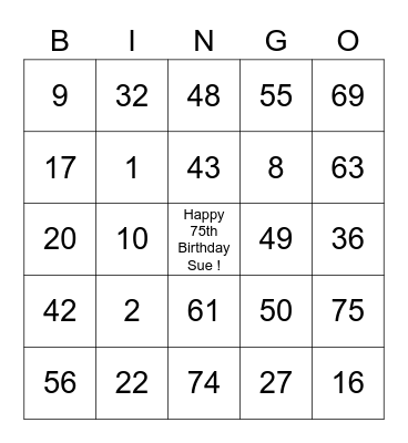 BINGO Card