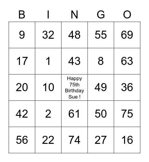 BINGO Card