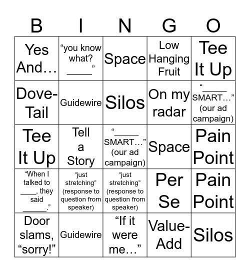 VMO Bingo Card