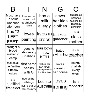 AUTOGRAPH BINGO Card