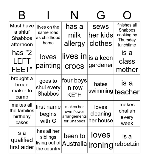 AUTOGRAPH BINGO Card