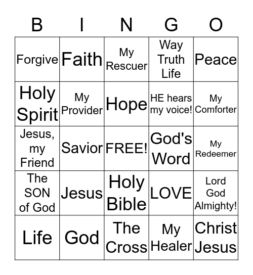 Words to LIVE by! Bingo Card