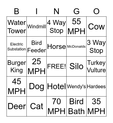 Reunion Bingo Card