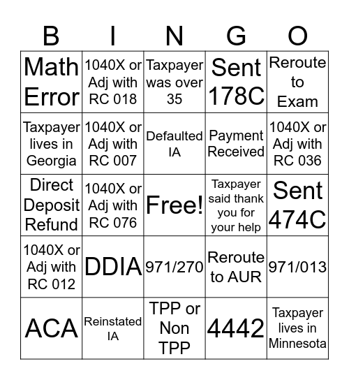 Football Bingo Card