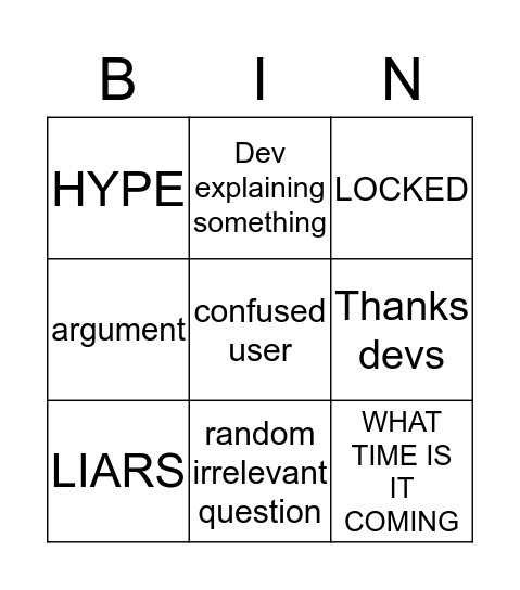 Retro forums bingo Card