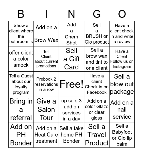 Salon Muse Bingo  Bingo Card