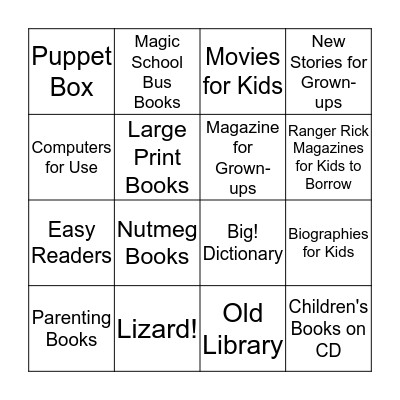 Wild West Woodstock Library Treasure Trail Bingo Card