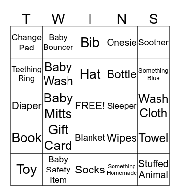 Baby Shower Gift Bingo! Bingo Card