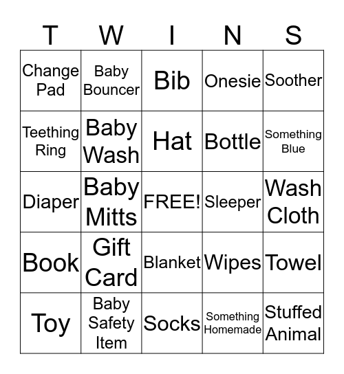 Baby Shower Gift Bingo! Bingo Card