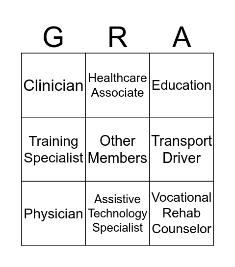 GRA Community-People, Purpose, Passion Bingo Card