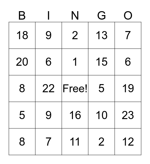 Summer Institute Bingo Card