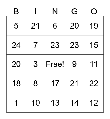 Summer Institute Bingo Card