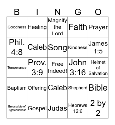 Kingdom Bingo Card