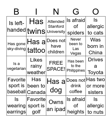 Samsung MSL Bingo Card