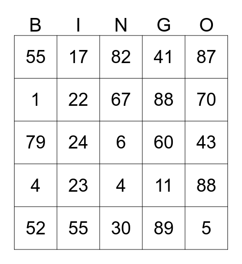 Chelsea Safety Bingo Card