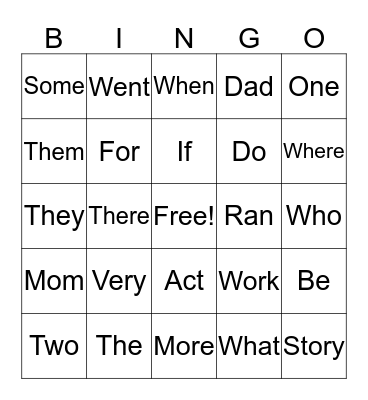 1 Bingo Card