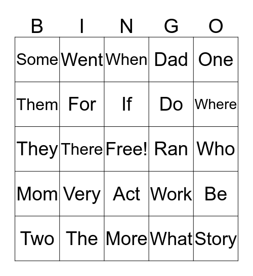 1 Bingo Card