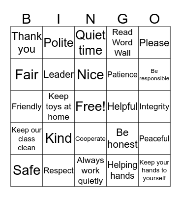 Social Contract Bingo Card