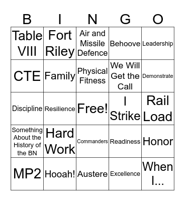 BN Bingo Card