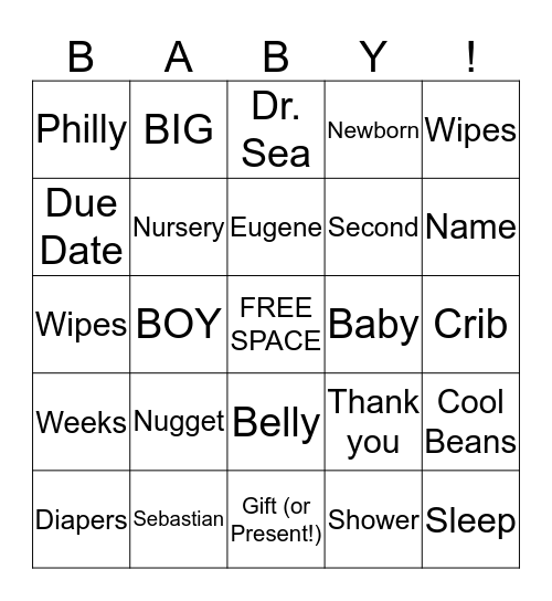 Marla's Baby Shower Bingo: Mark off each word as you catch her say it! Bingo Card